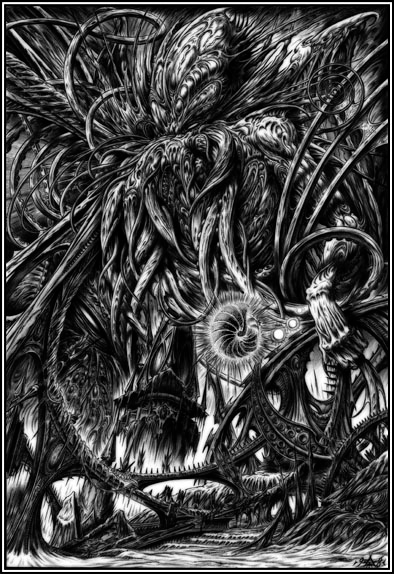 Illustration for article titled The Cosmic Horror of John Coulthart's Lovecraftian Illustrations
